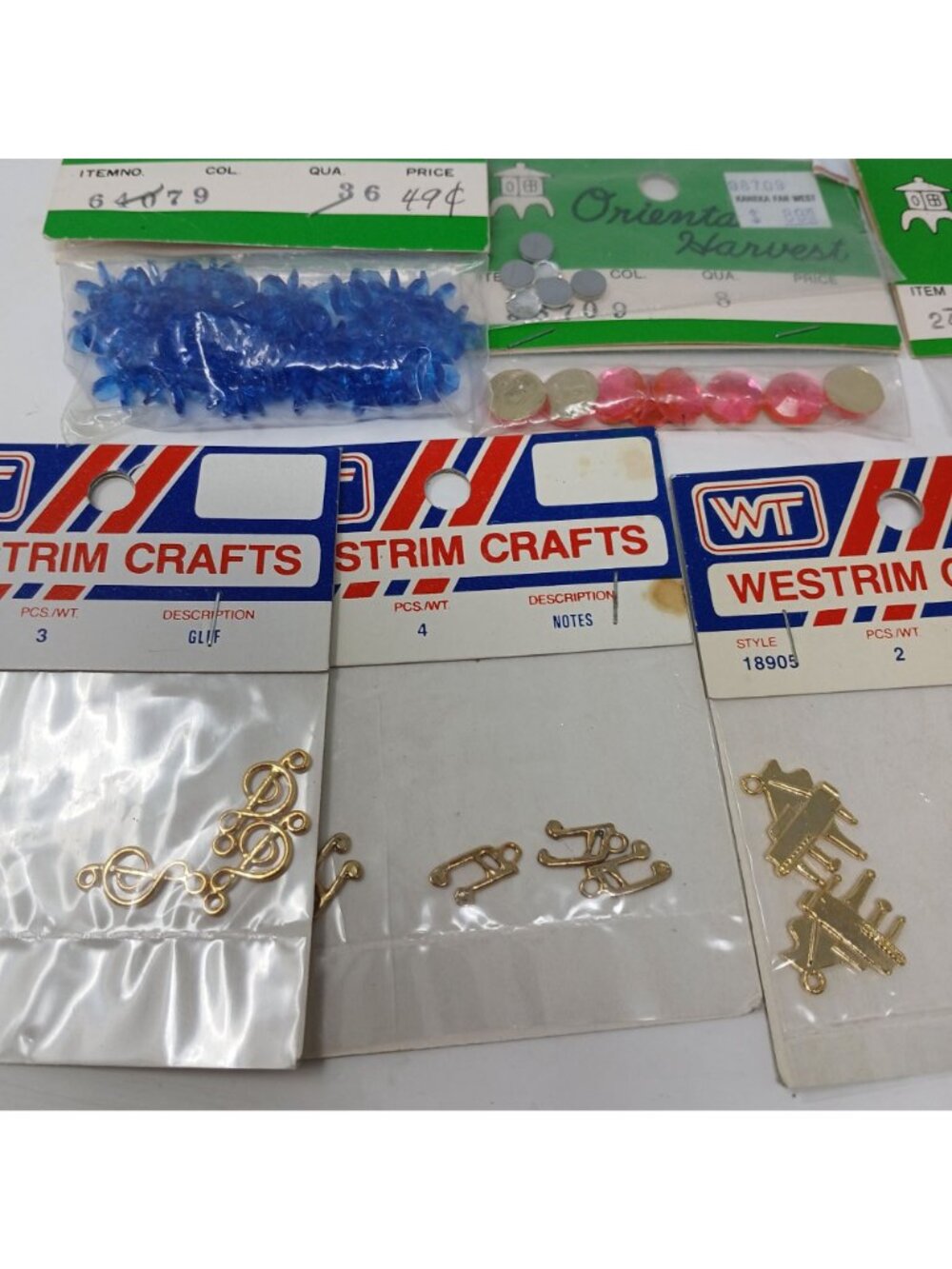 Jewelry Craft Making Lot Beads Charms Chain Findings Rhinestone Most Vintage #D9 - Picture 6 of 8